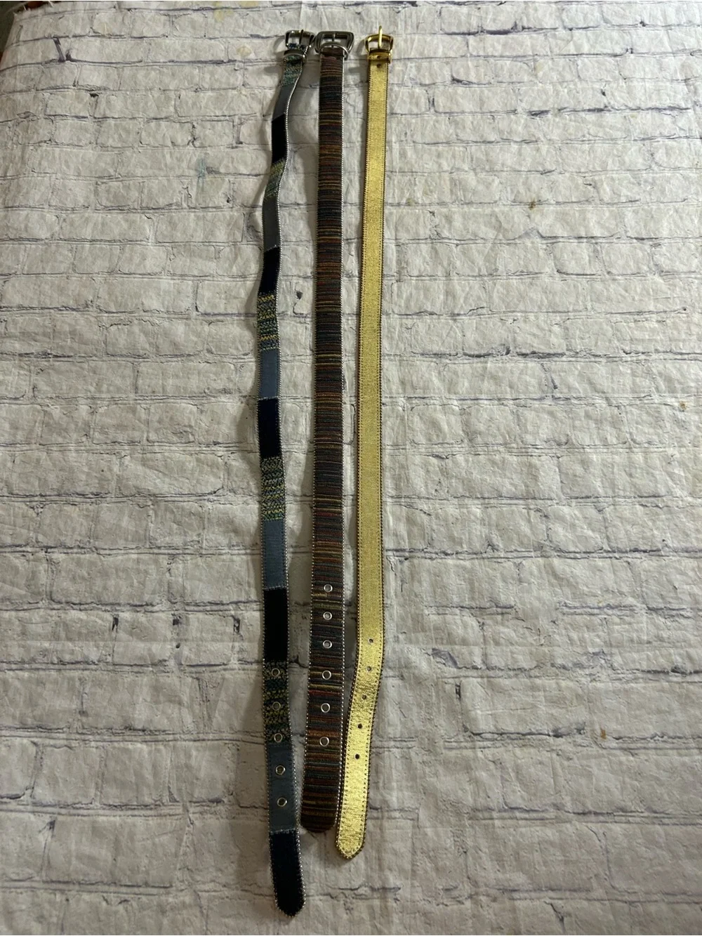VINTAGE ELITE(2) BOHO & (1) COLOR BLOCK VTG DENIM  STYLE WOMEN’S BELTS